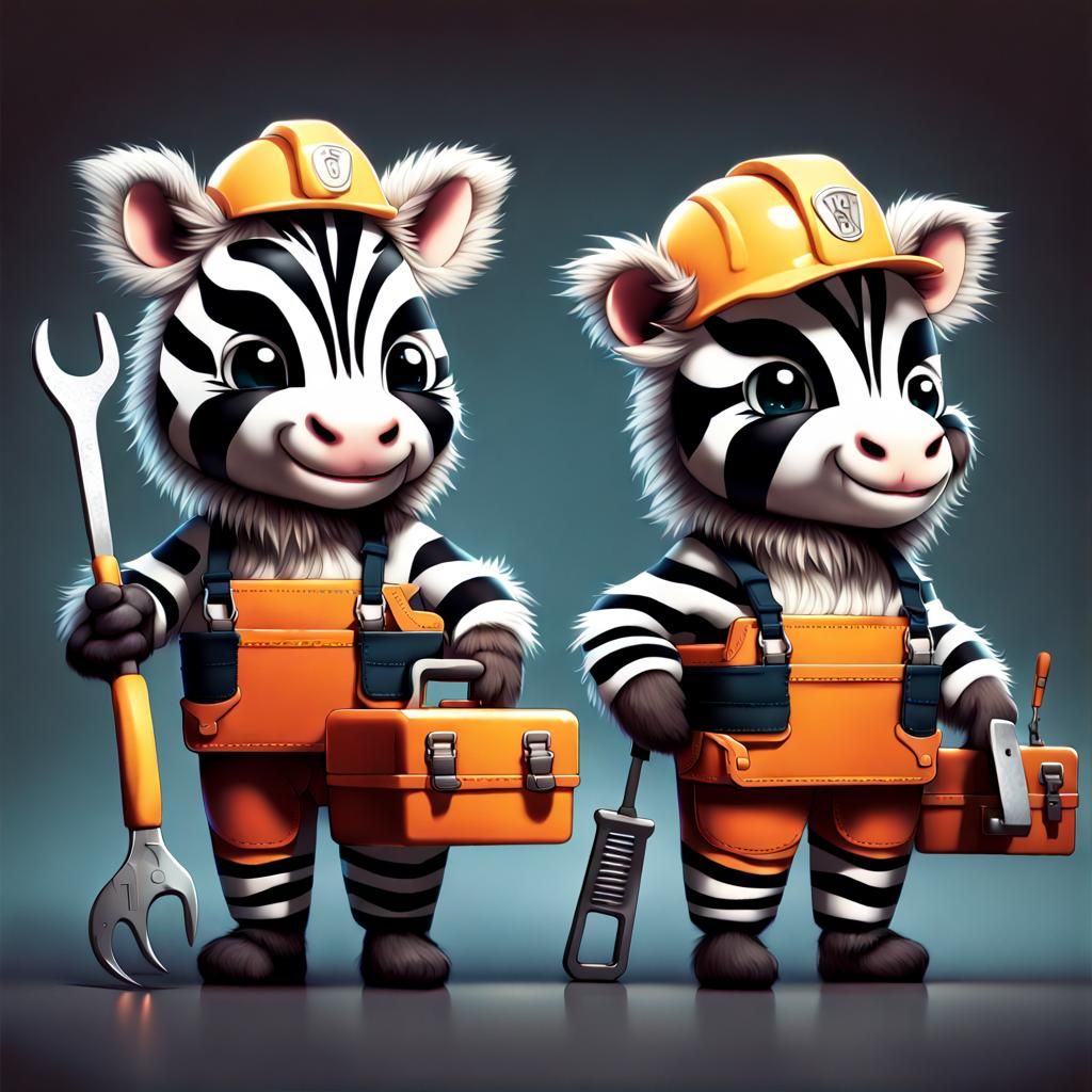 Zebra workers