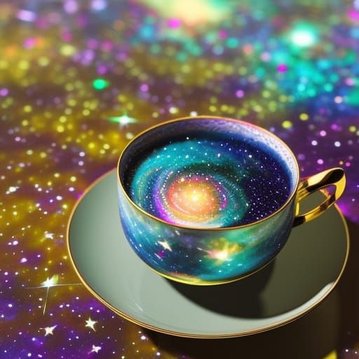 Galaxy in Teacup: Holographic Cosmic Illustration