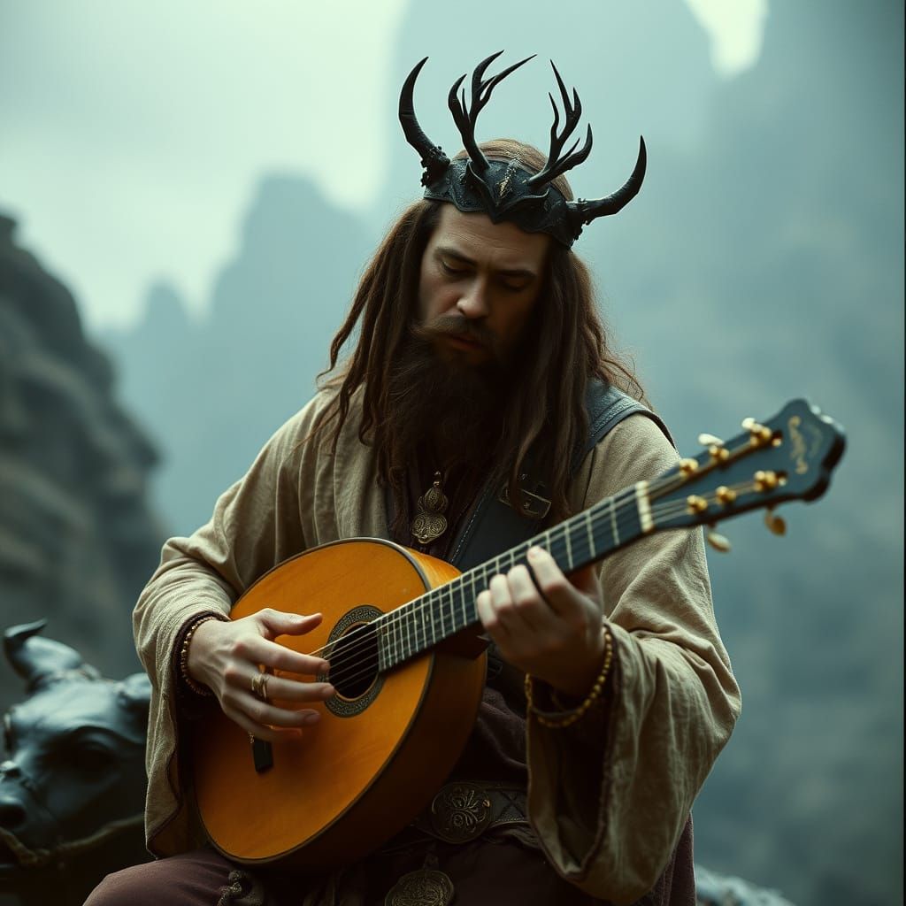 Aquarius Bard in a Fantasy World, Cinematic Style