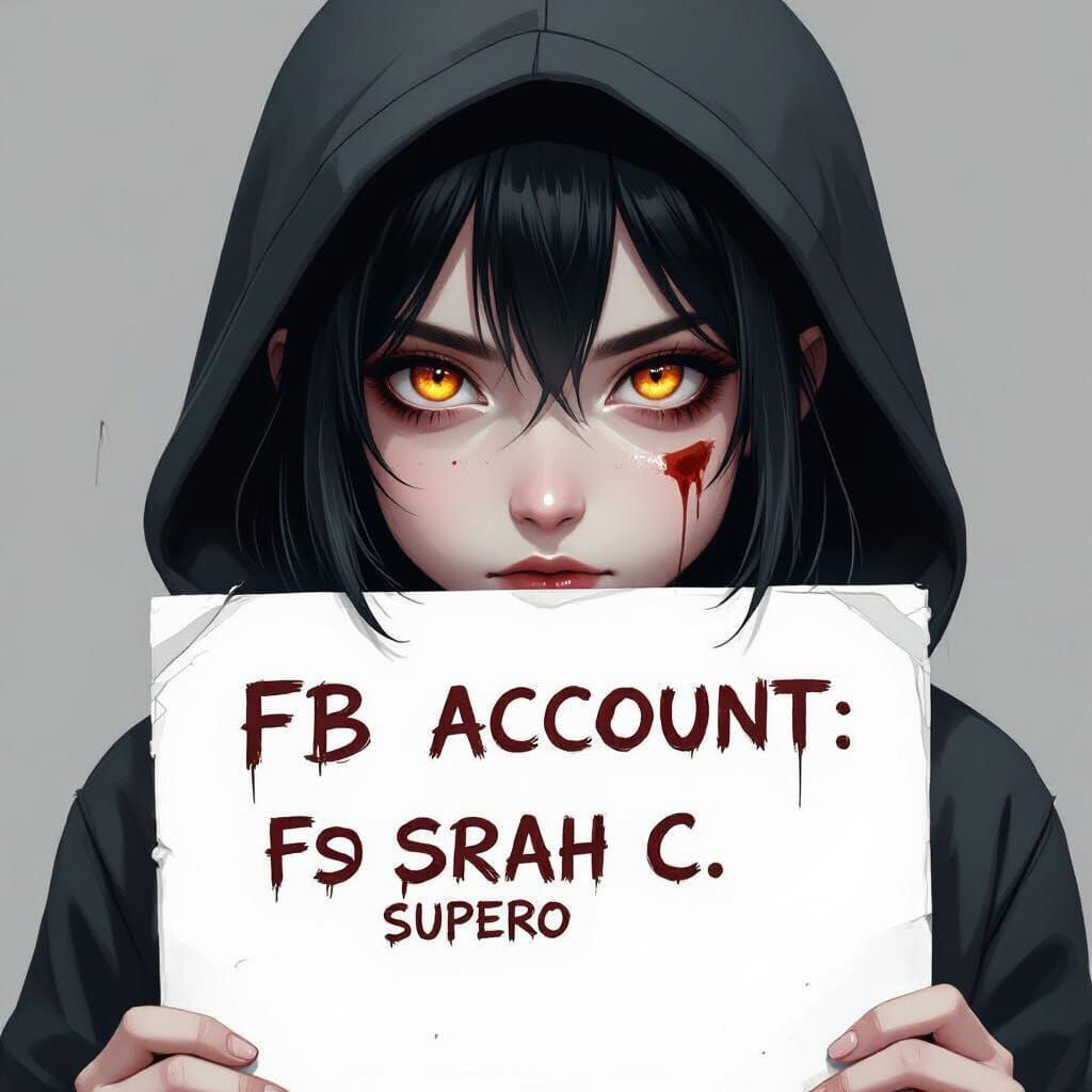 Mystical Ember Eyes Girl in Noir Style