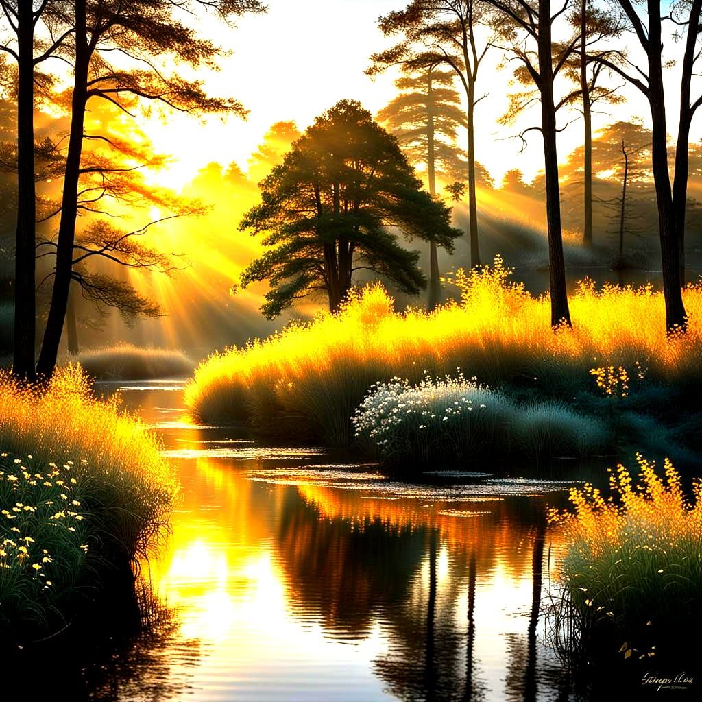 Golden Hour Landscape: A Moment of Tranquility