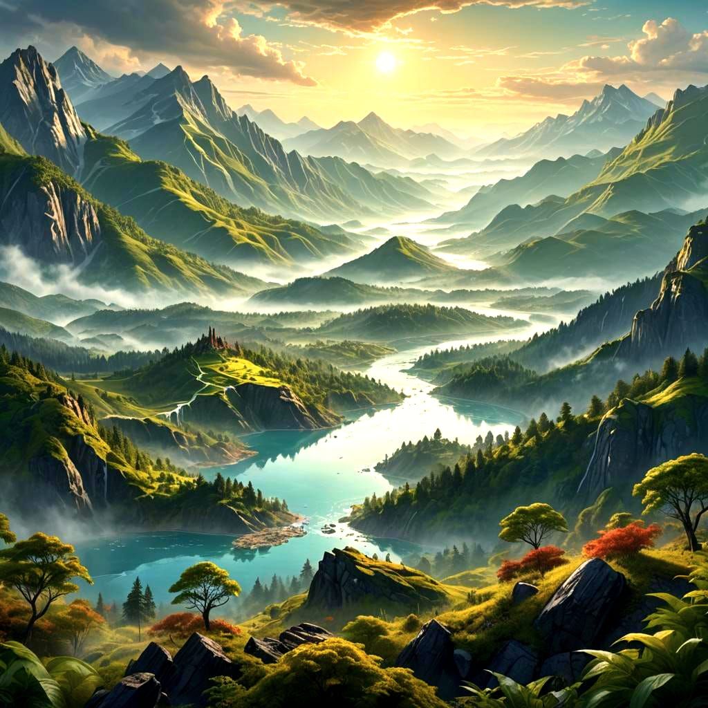 Earth's Varied Geography in Detailed Matte Painting