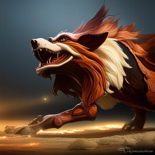 Lassie Inspired Dark Fantasy Dog Portrait