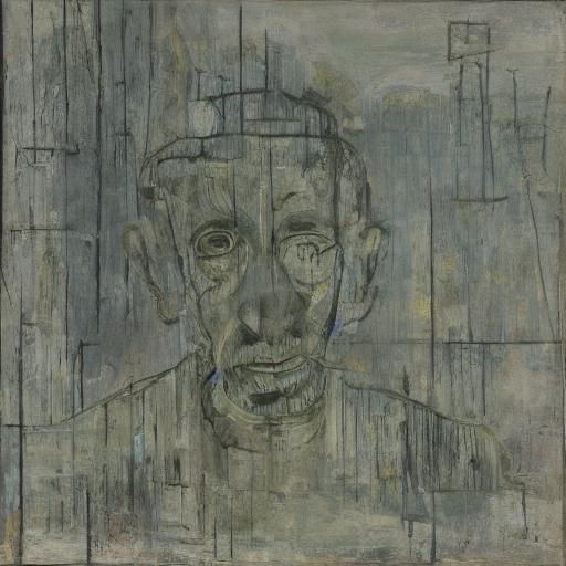 Weathered Face Witnesses Humanity's Chaos