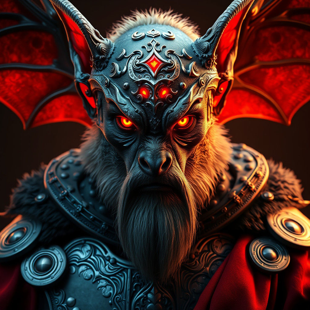 Bat-Viking Portrait in Hyperrealistic Digital Art Style