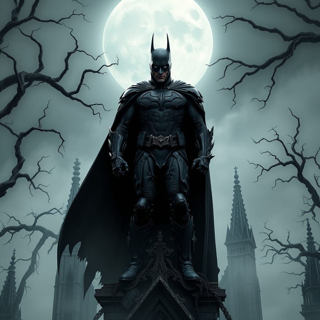 Gothic Knight in a Dark, Mysterious Cathedral