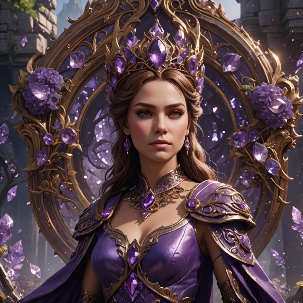 Amethyst Queen: Detailed Fantasy Concept Art