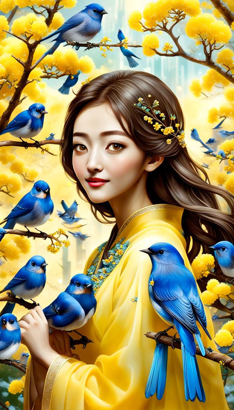 Yellow Jade Teen-Girl in Graffiti Art Style