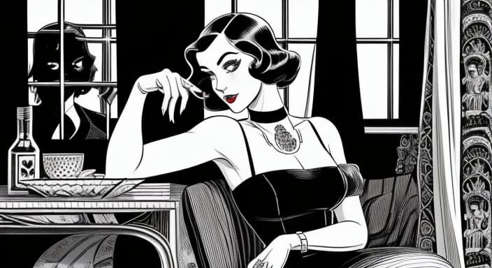 Risqué Seduction: Vintage Comic Art in Black and White