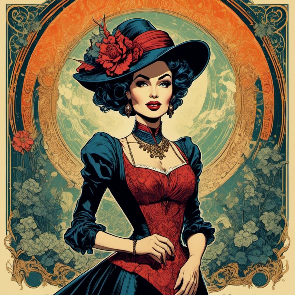 Woman in Comic Book Style Illustration