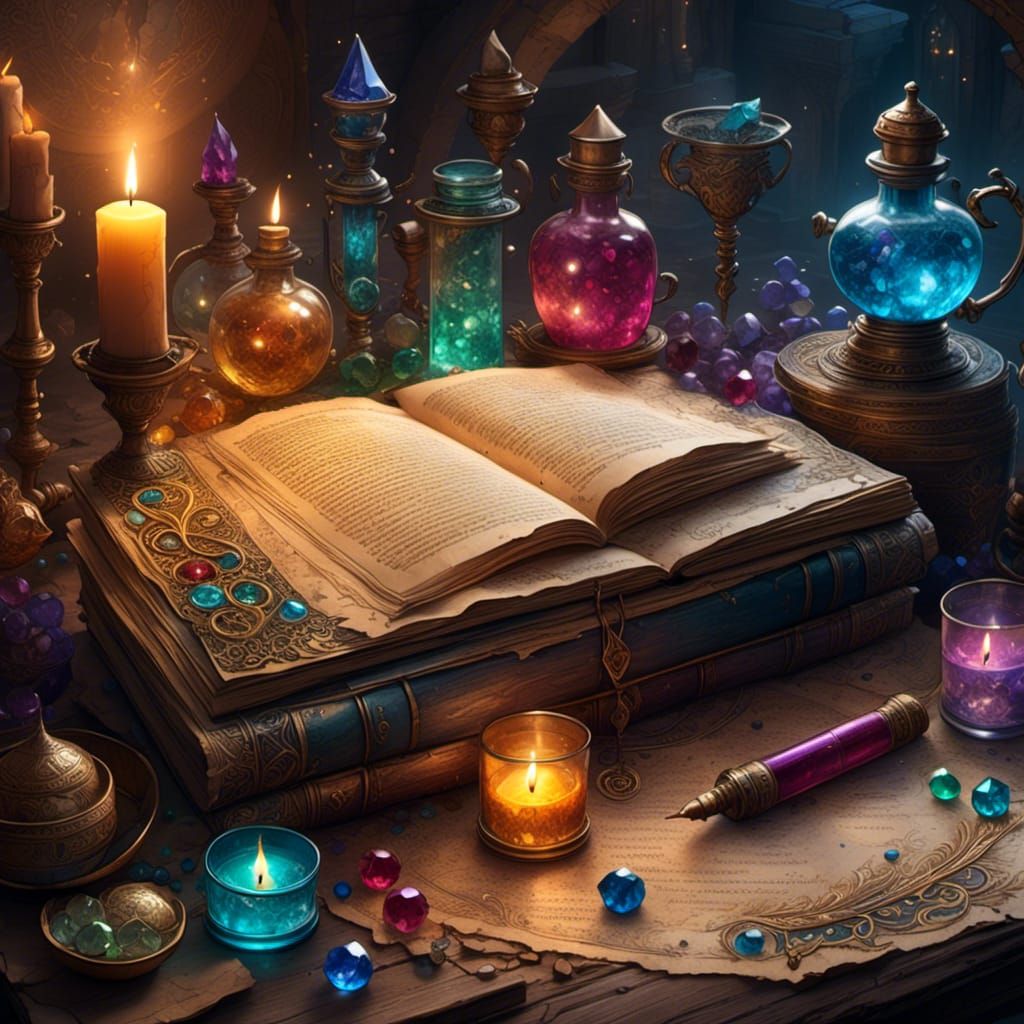 Hand-Drawn Potions Notes with Colored Pencil Shading