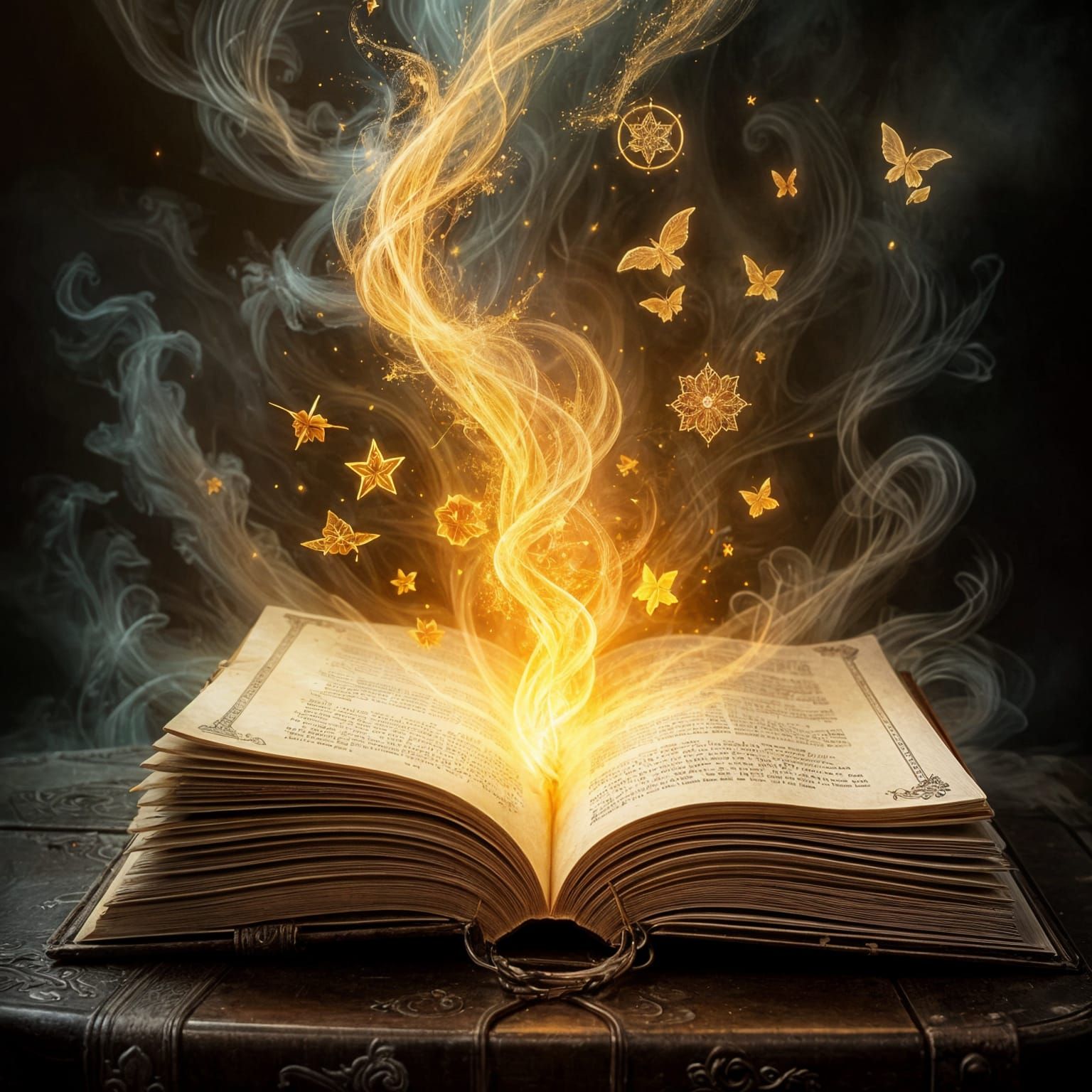 Ethereal Magic Spills from an Open Book