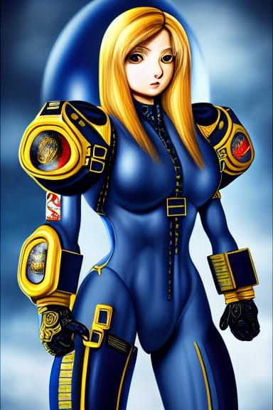 Samus Aran in Detailed Military Uniform