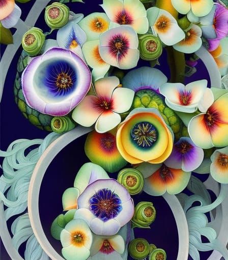 Magnificent Lotuses in Spacecore Watercolor Style