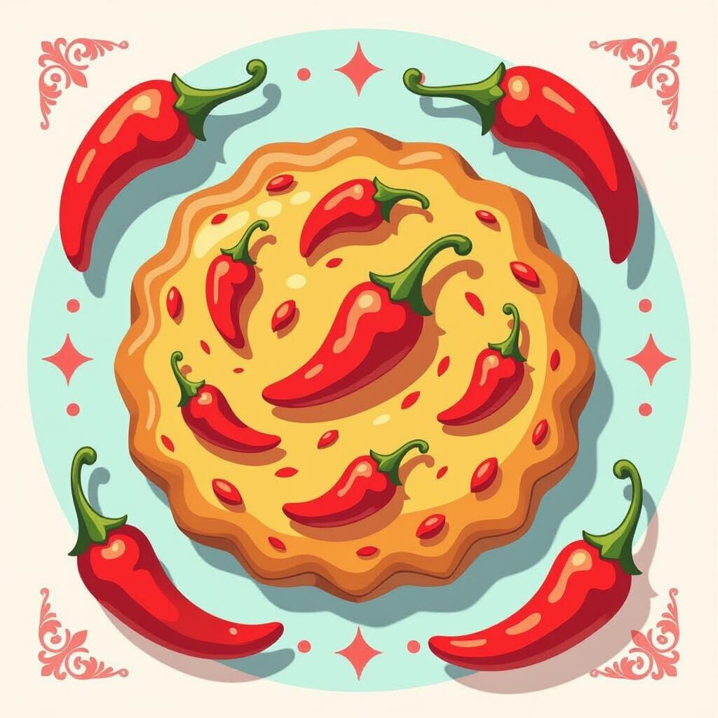 Vibrant Capsaicin Cookie with Spicy Pepper Decor