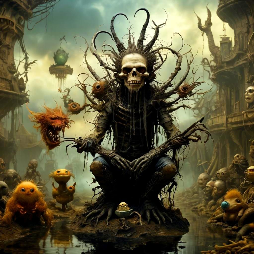 Hideous Chibi Monster in Post-Apocalyptic Wonderland