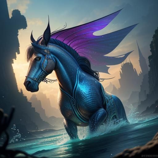 Atlantean Waterhorse in Underwater City