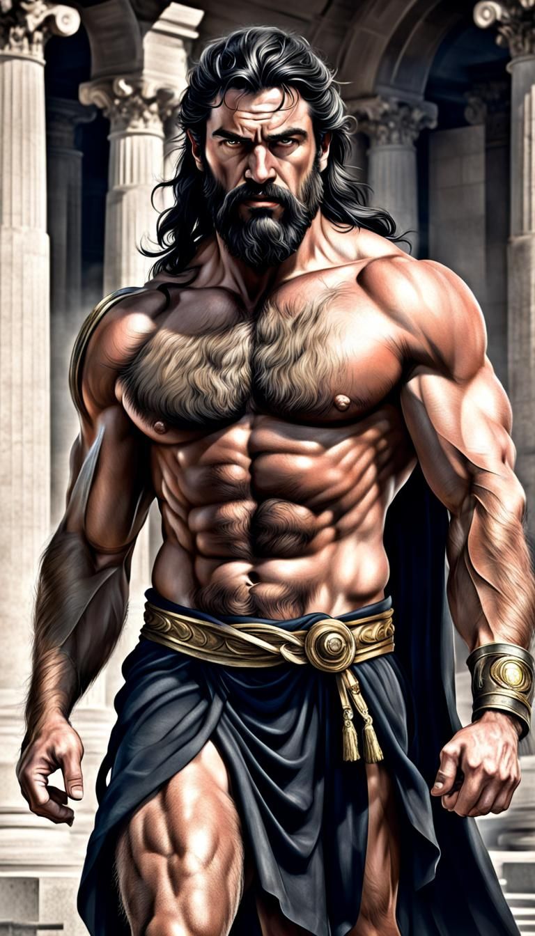 Zeus, Handsome Greek God in Photorealistic Style