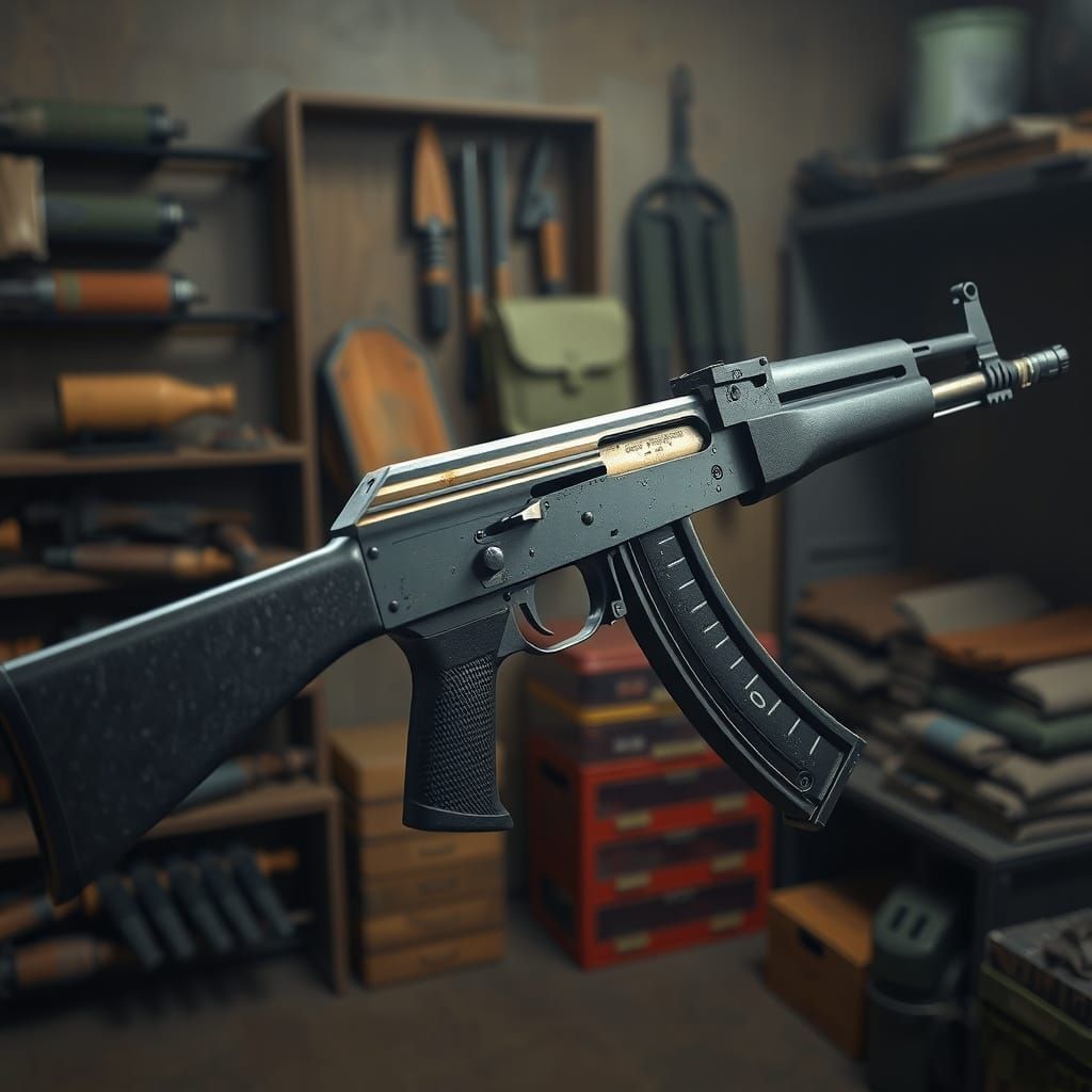 Surreal AK-47 Rifle in Weathered Metallic Finish