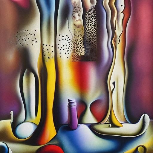 Surreal Melting Cells: Abstract Oil Painting