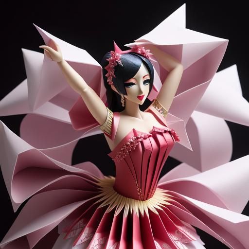 Origami Flamenco Dancer on Stage