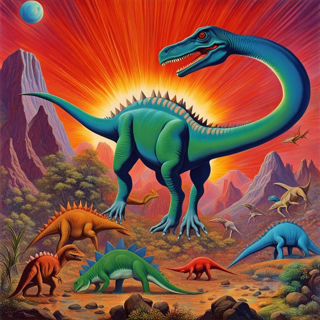 Dinosaur Mountain: Holographic Cosmic Illustration
