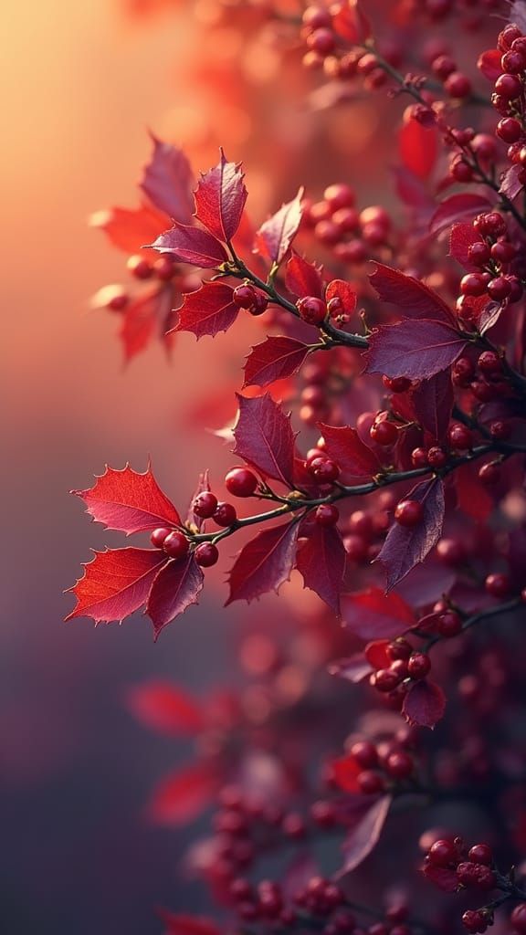 Vibrant Holly Blooms in Rich Orange and Purple