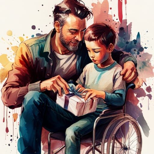 Father and Son Share a Loving Moment