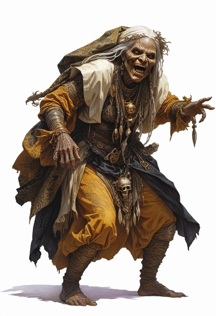 Gothic Crone in 18th Century Caribbean Attire