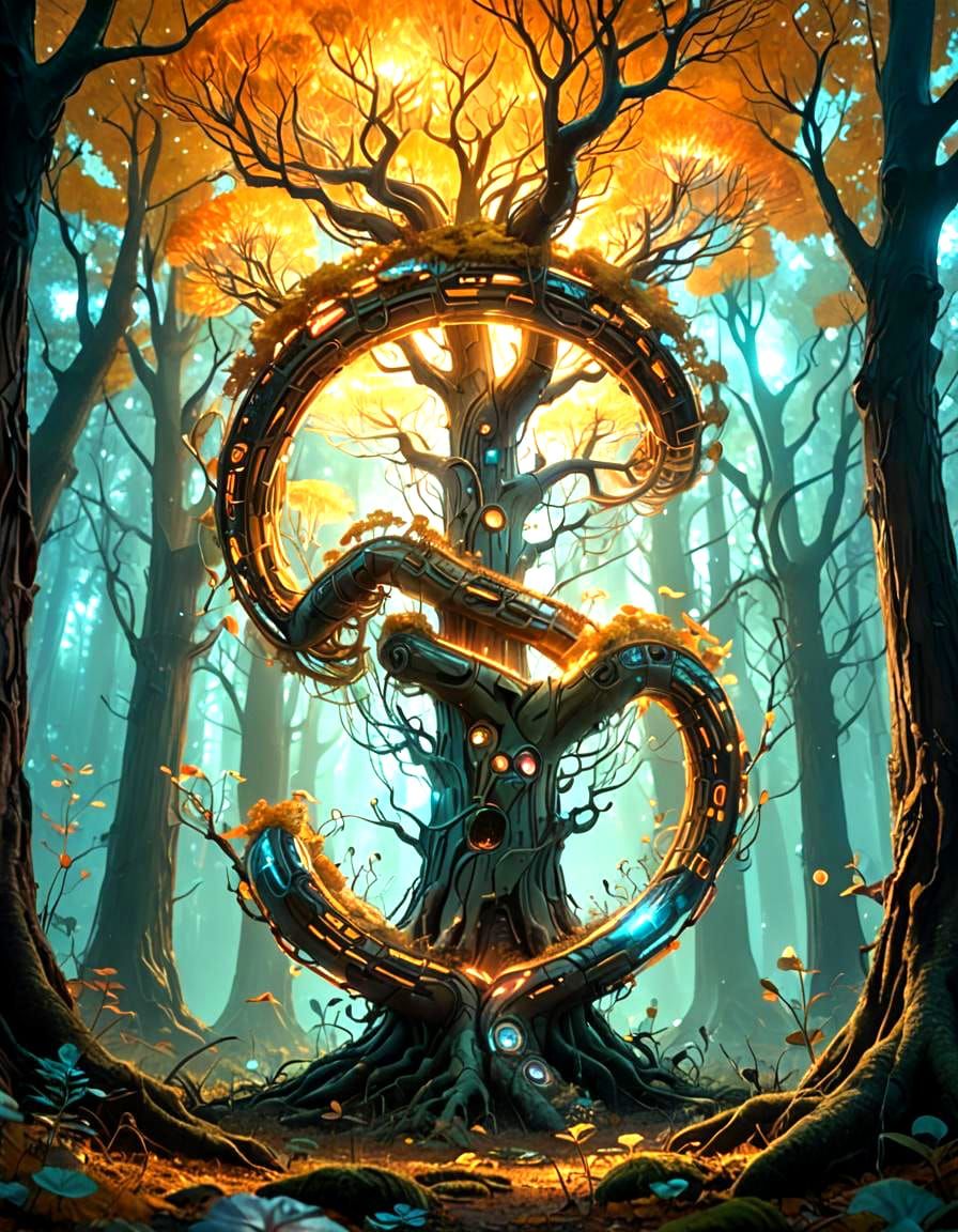 Futuristic Nature Concept Art in Deep Color