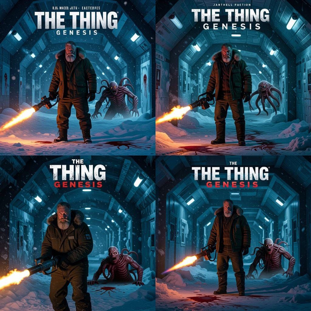 The Thing Genesis Cover Art: MacReady in Alaskan Storm