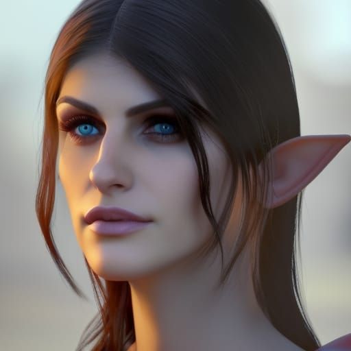 Elf Character Concept Art in 3D Game Style