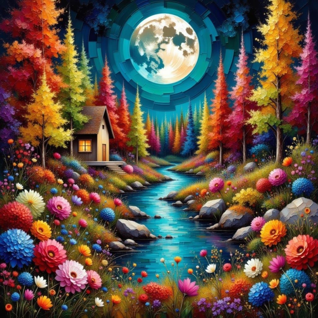 Vibrant Michigan Forest in Naturalistic Style