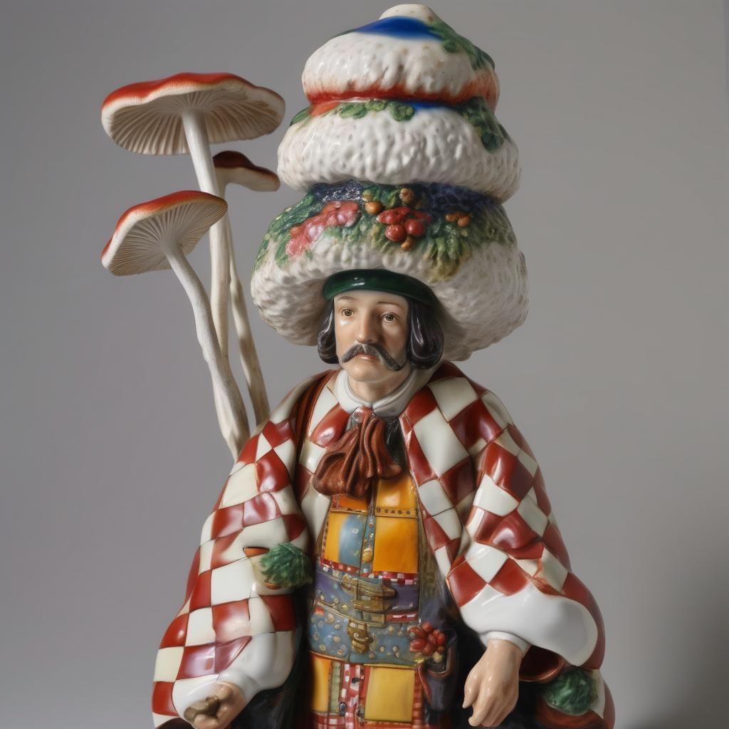 Czech Preacher and Mushrooms in 19th Century Style