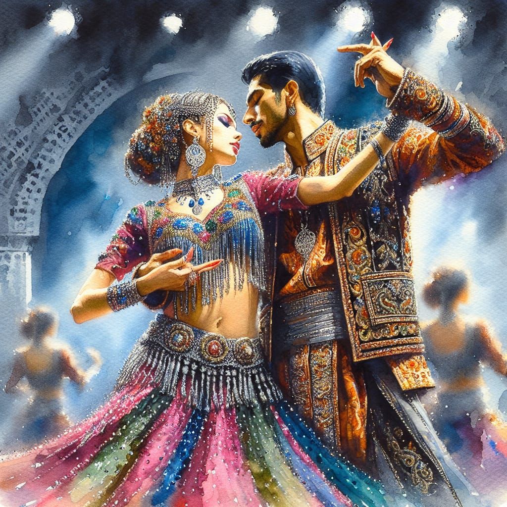 Passionate Dance: South Asian and Middle-Eastern Couple