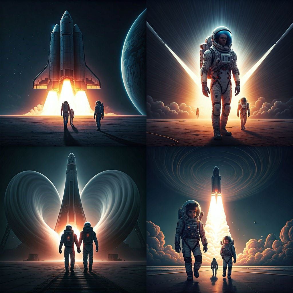 Cape Canaveral Rocket Launch Ink Drawing