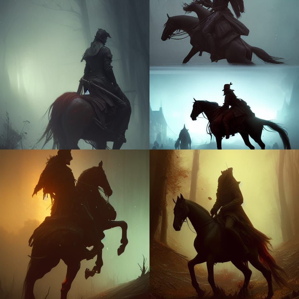 Headless Horseman in Dark Fantasy Style