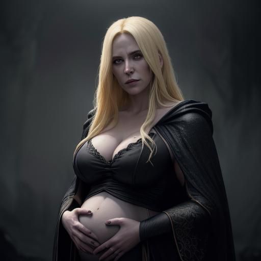 Pregnant Witch in Dark Fantasy Concept Art