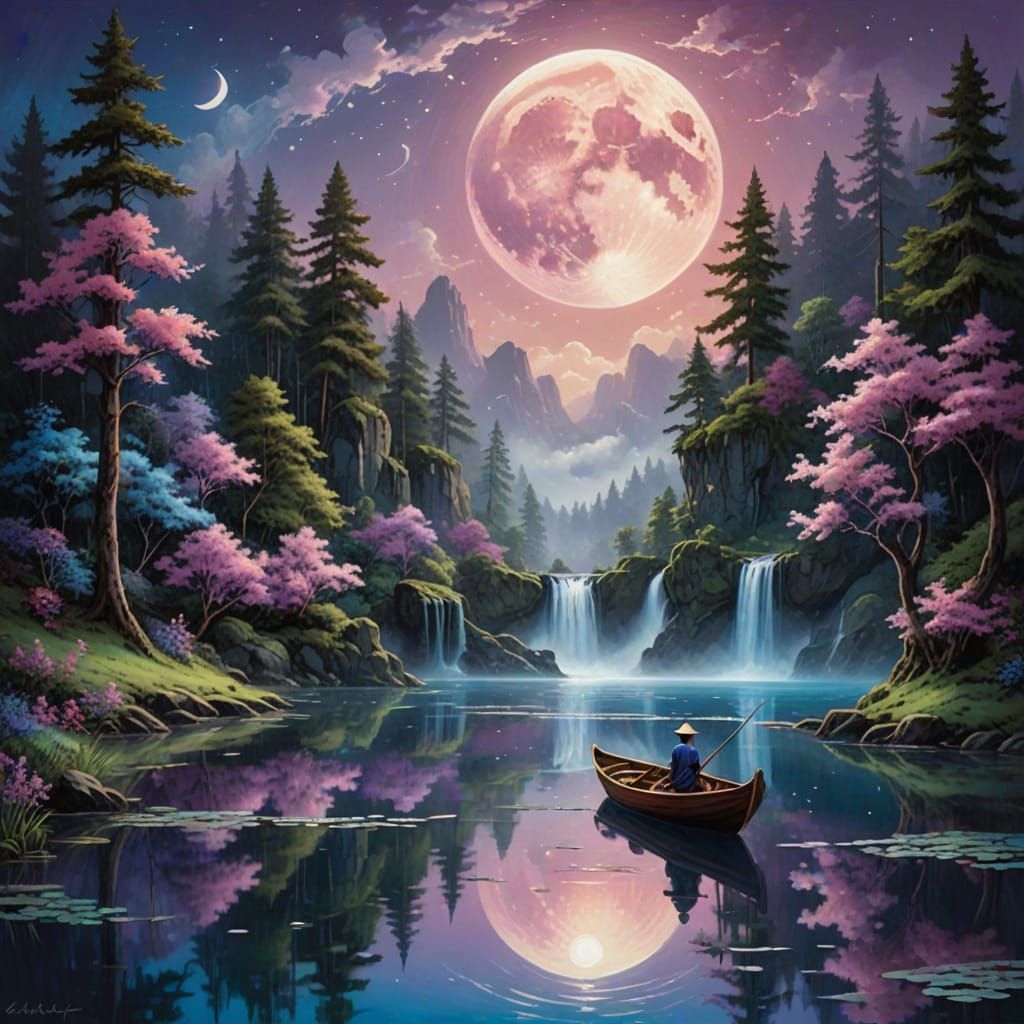 Serene Fantasy Landscape with Dreamlike Quality