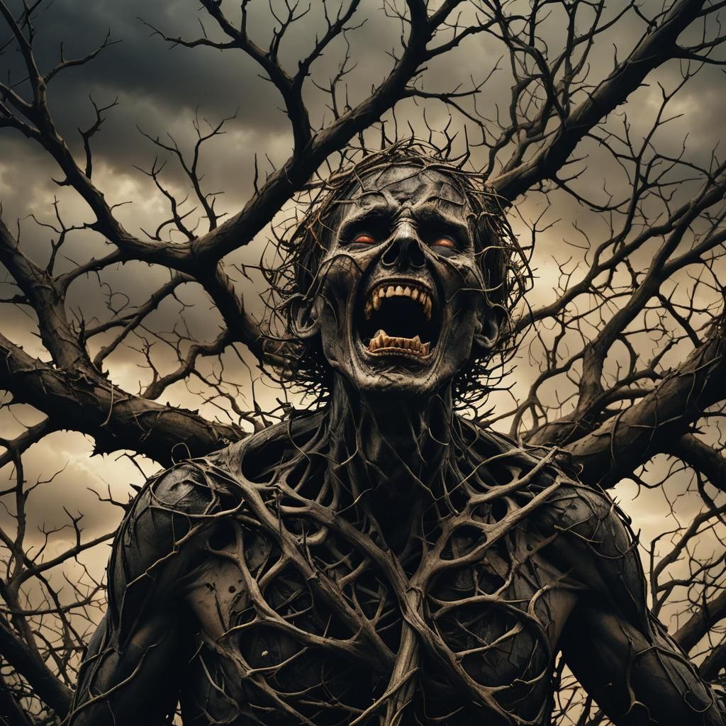 Trapped in Thorns: A Dark Surrealist Nightmare