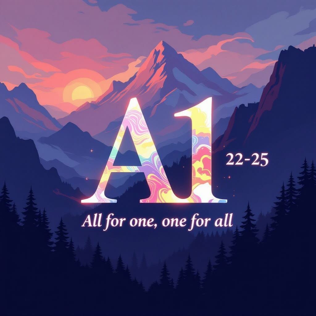 Cyberpunk Class Flag Design in Vibrant Digital Painting Styl...