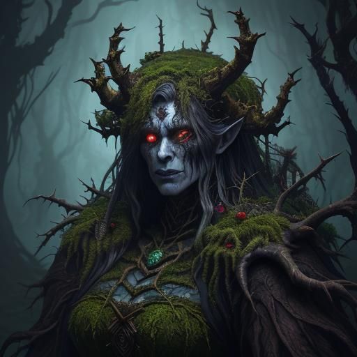 Grotesque Sylvan Colossus in Dark Fantasy Style