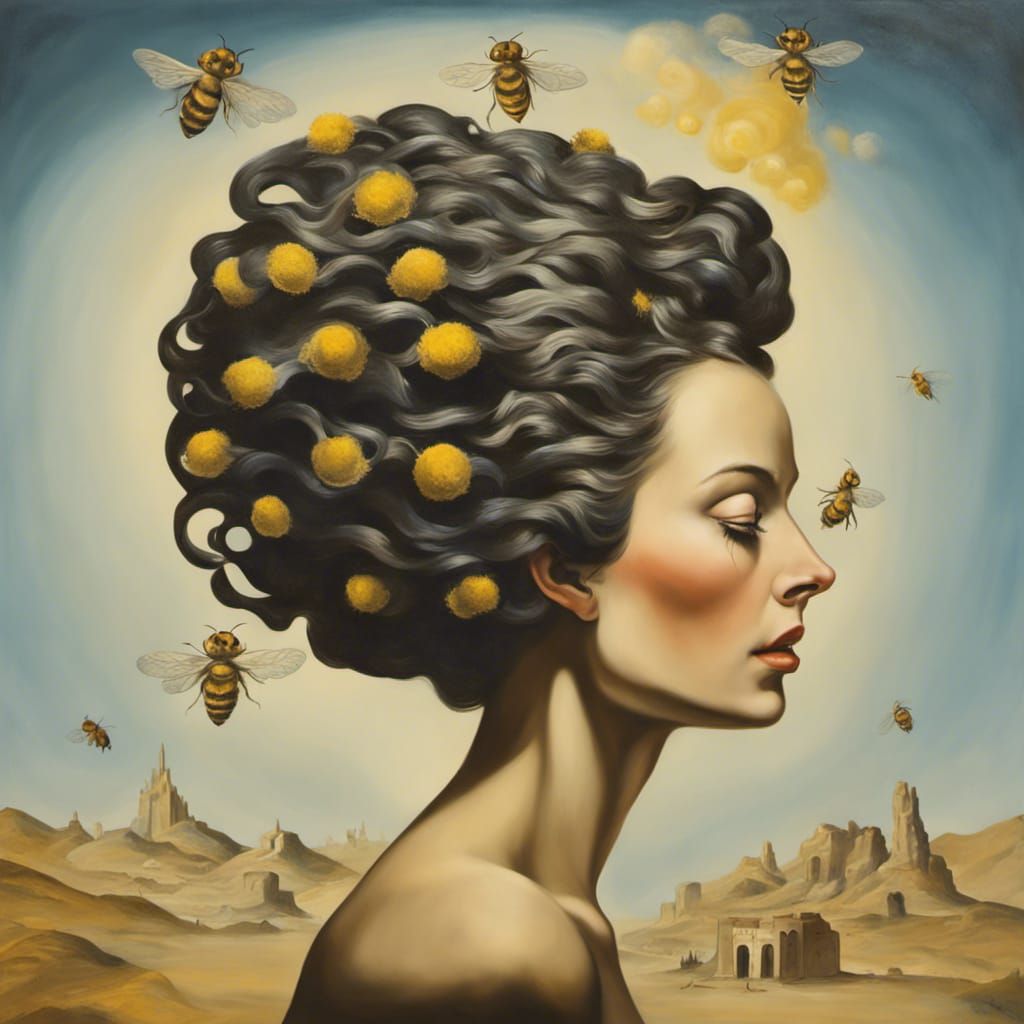 Surreal Beehive Hairstyle in Salvador Dali Style