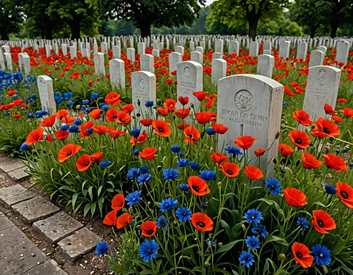 Cornflowers and Poppies Bloom for Remembrance