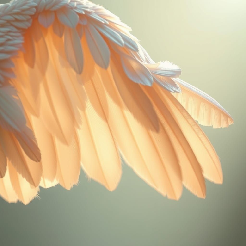 Ethereal Wing Unfolds in Soft Light