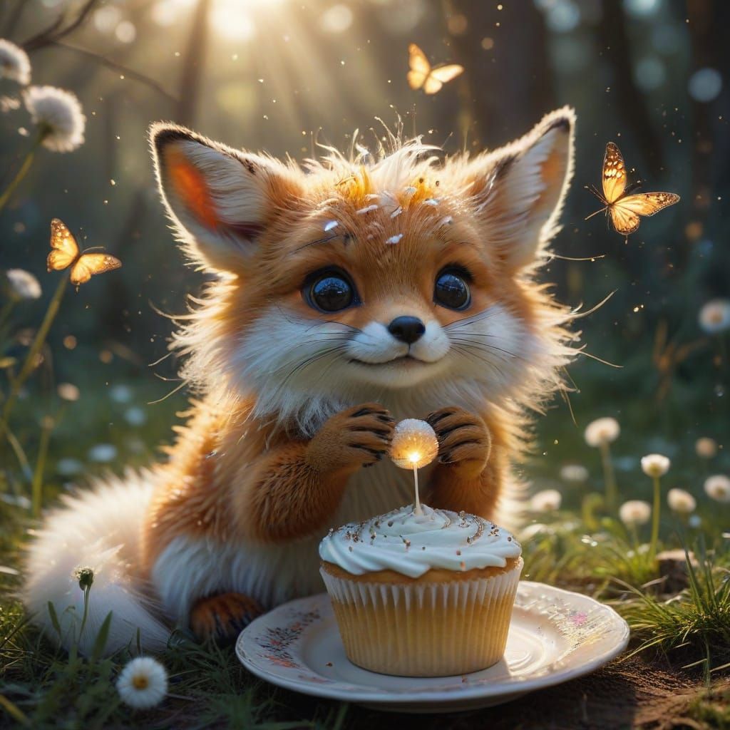 Whimsical Friends Enjoy Tea Party in Enchanted Golden Sunset...