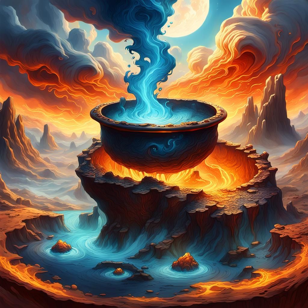 Molten Earth Cauldron: Fantasy Concept Art