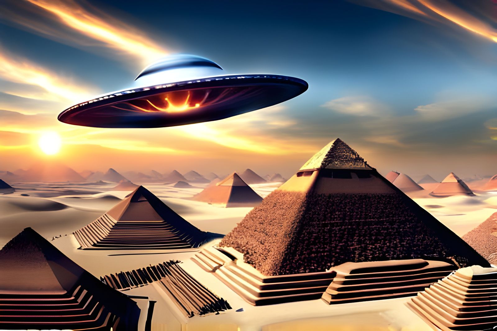 Hyperrealistic UFOs Over Ancient Egypt