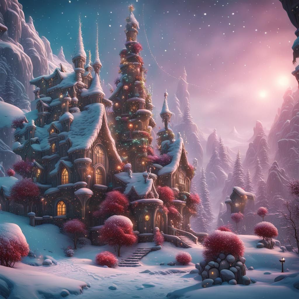 Whoville Snowing: Detailed Matte Painting