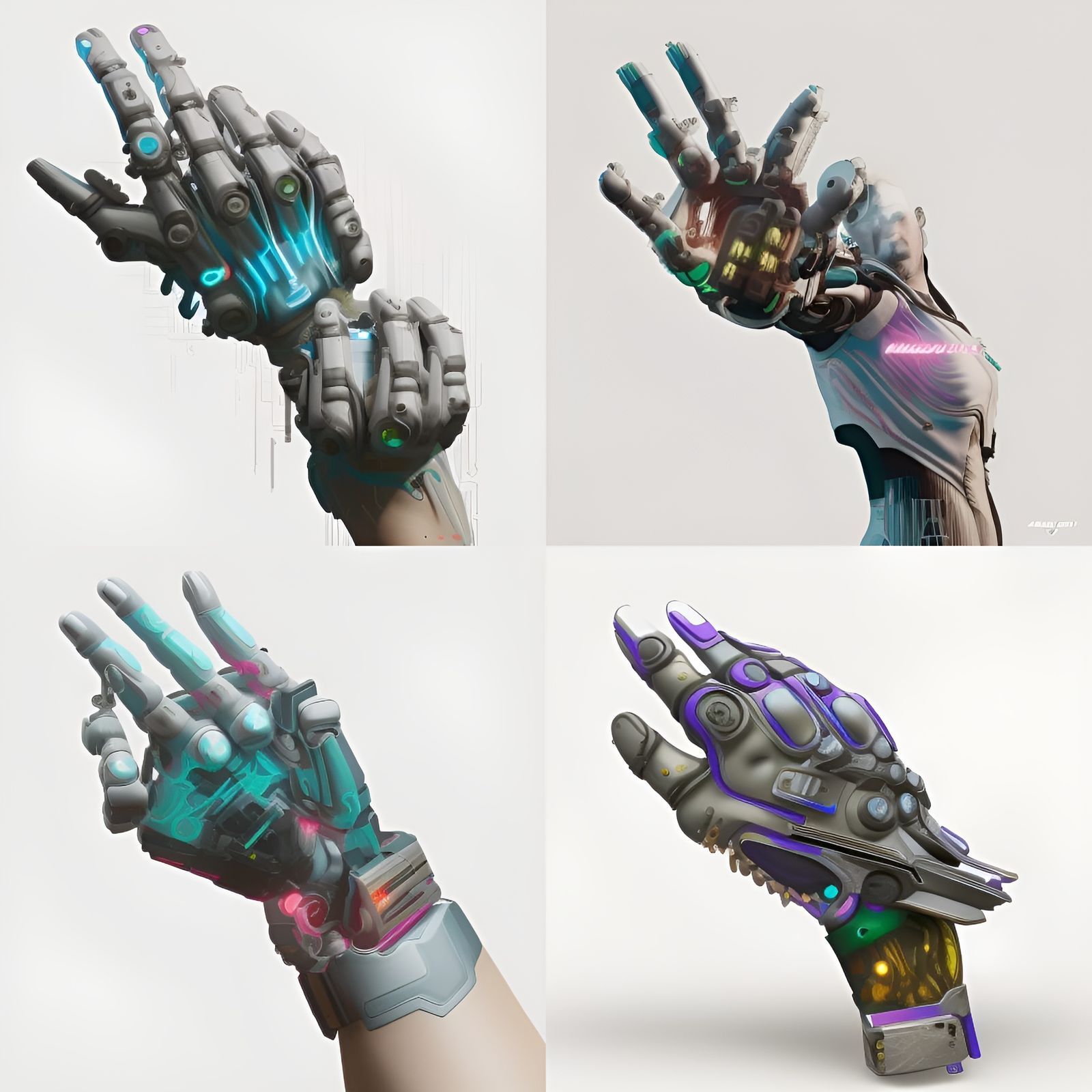 Realistic Cyberpunk Hand in 2070 Futuristic Style